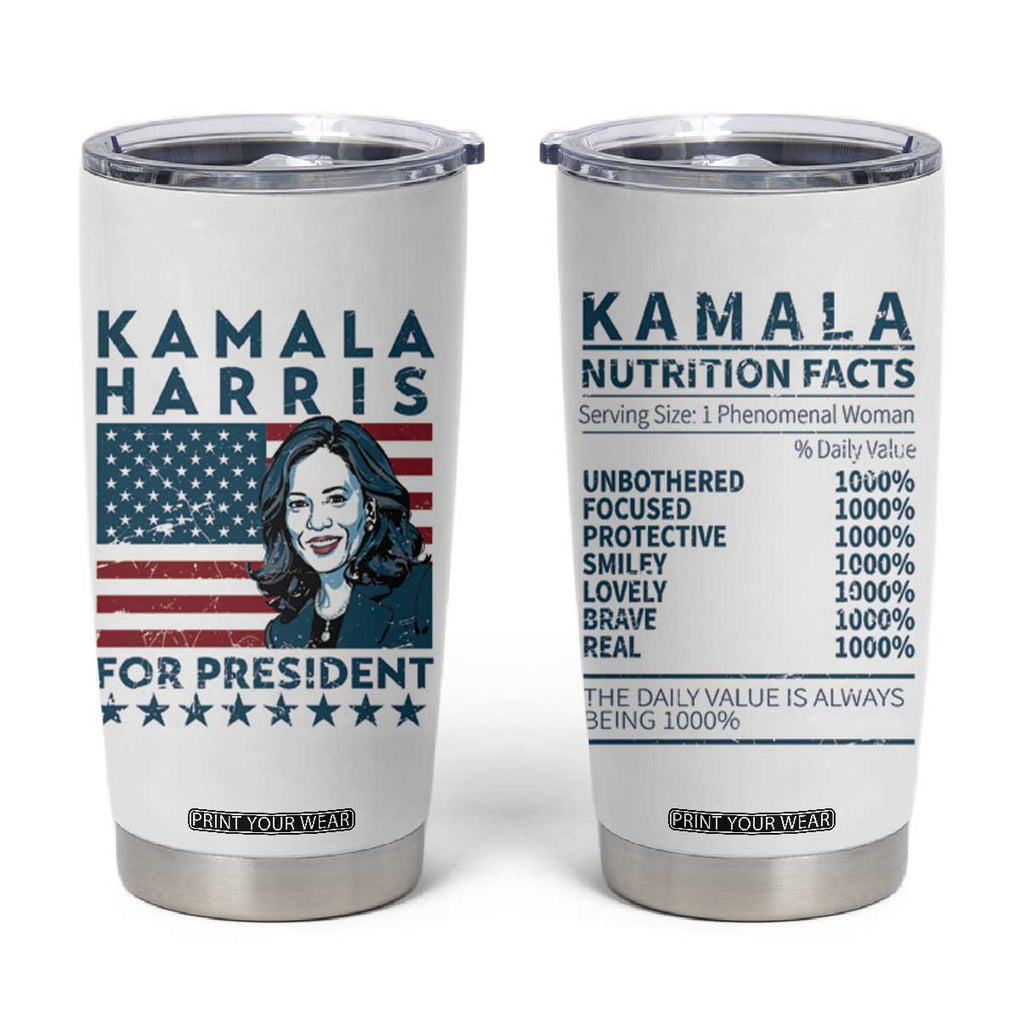 Kamala 2024 Tumbler Cup Harris For President American Flag TB09 White Print Your Wear