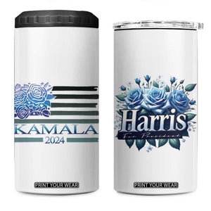 Kamala 2024 4 in 1 Can Cooler Tumbler Harris For President Flower American Flag TB09 One Size: 16 oz Beige Print Your Wear