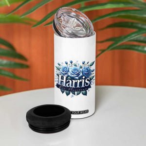 Kamala 2024 4 in 1 Can Cooler Tumbler Harris For President Flower American Flag TB09 Print Your Wear