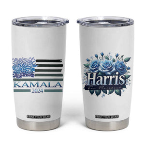 Kamala 2024 Tumbler Cup Harris For President Flower American Flag TB09 Beige Print Your Wear