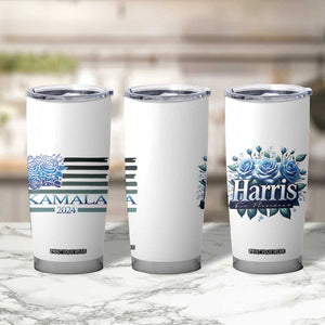 Kamala 2024 Tumbler Cup Harris For President Flower American Flag TB09 Print Your Wear