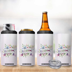 Kamala 2024 4 in 1 Can Cooler Tumbler Madam President Flower Harris Supporter TB09 Print Your Wear