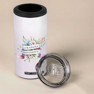 Kamala 2024 4 in 1 Can Cooler Tumbler Madam President Flower Harris Supporter TB09 Print Your Wear