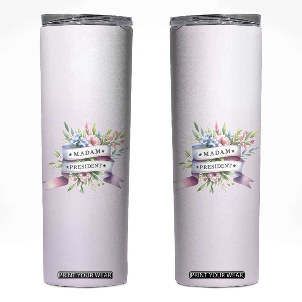 Kamala 2024 Skinny Tumbler Madam President Flower Harris Supporter TB09 Light Purple Print Your Wear