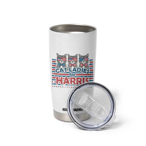 Cat Ladies For Harris 2024 Tumbler Cup Cute Cats Kamala Madam President America Flag TB09 Print Your Wear