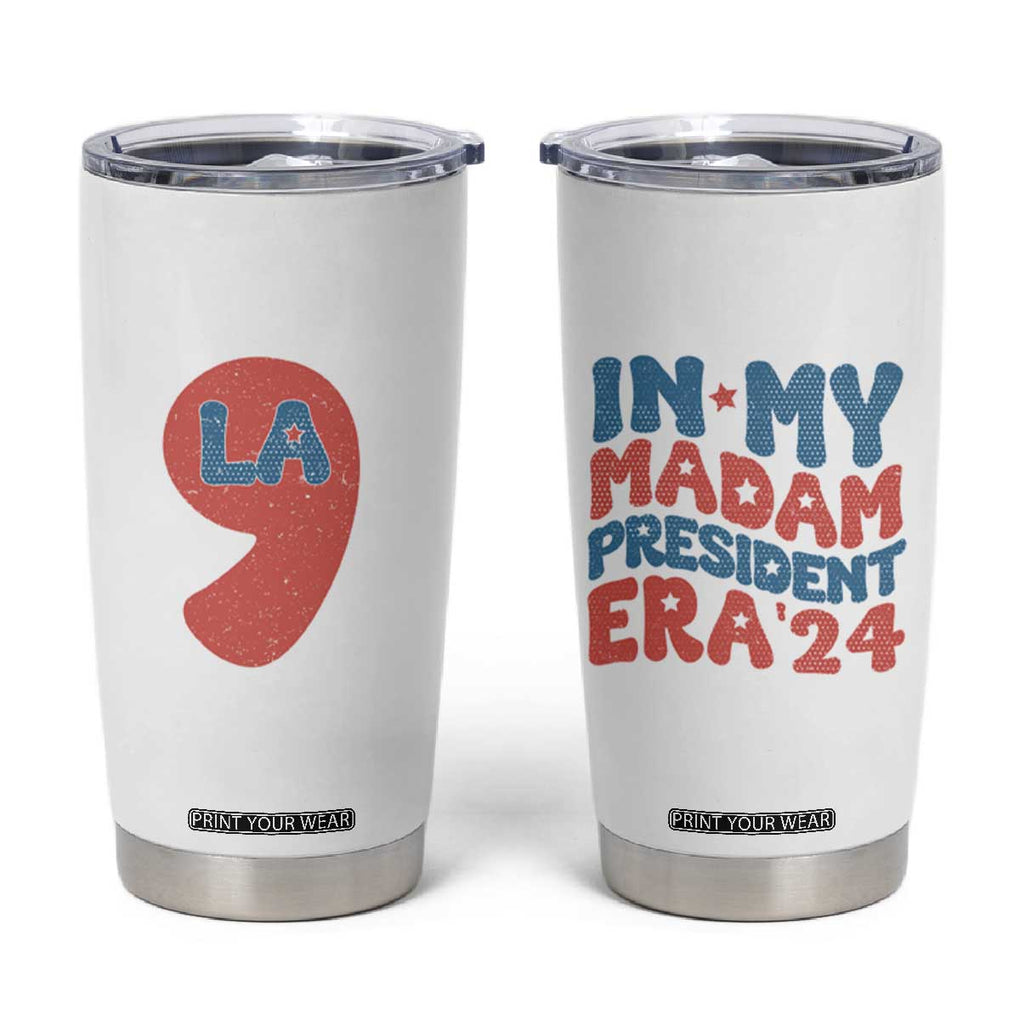 Harris 2024 Tumbler Cup In My Madam President Era Kamala Groovy TB09 White Print Your Wear