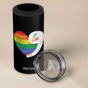 Harris Comma La 4 in 1 Can Cooler Tumbler Kamala 2024 LGBT Rights Rainbow Heart TB09 Print Your Wear