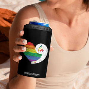 Harris Comma La 4 in 1 Can Cooler Tumbler Kamala 2024 LGBT Rights Rainbow Heart TB09 Print Your Wear