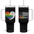 Harris Comma La Tumbler With Handle Kamala 2024 LGBT Rights Rainbow Heart TB09 One Size: 40 oz Black Print Your Wear