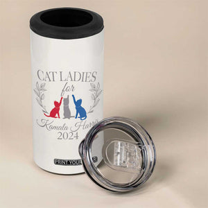 Cat Ladies For Kamala 2024 4 in 1 Can Cooler Tumbler Harris Madam President America Coquette TB09 Print Your Wear