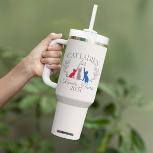 Cat Ladies For Kamala 2024 Tumbler With Handle Harris Madam President America Coquette TB09 Print Your Wear