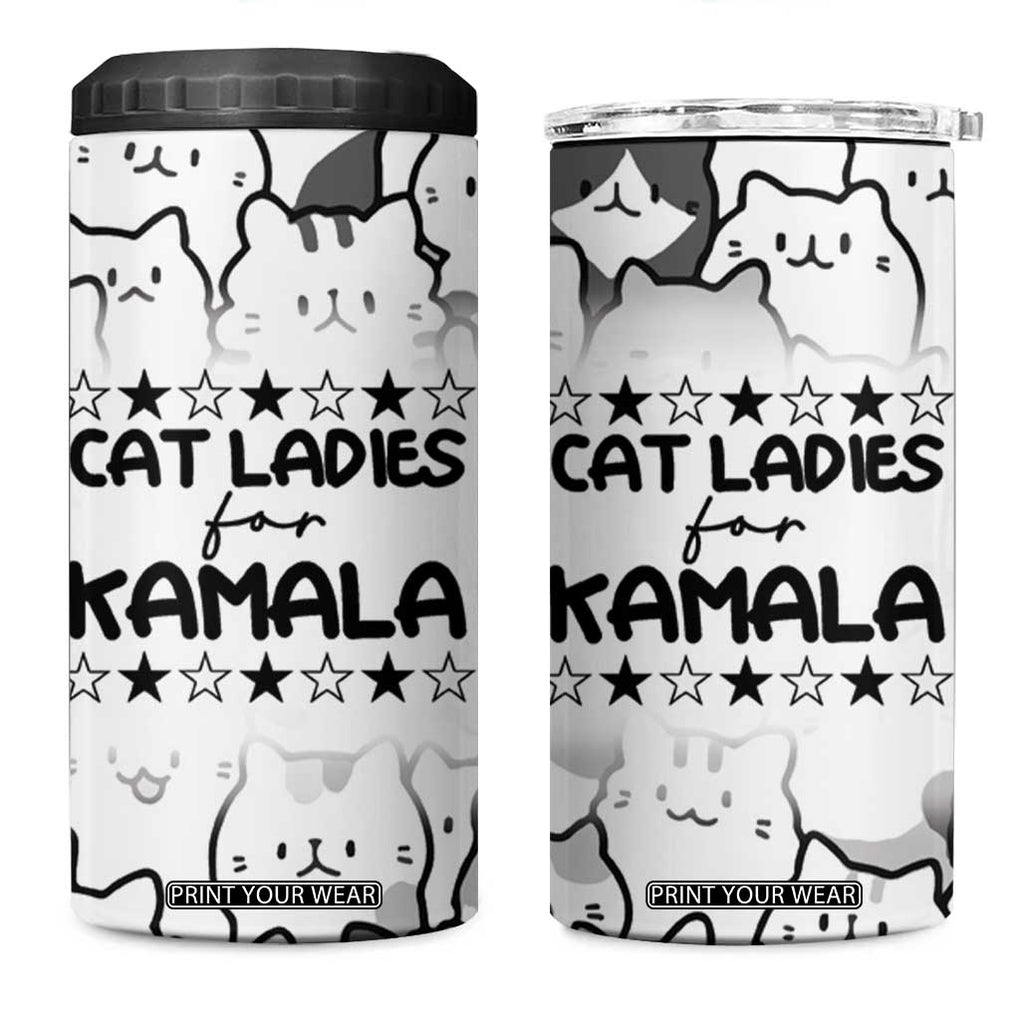 Cat Ladies For Kamala 2024 4 in 1 Can Cooler Tumbler Cute Cats Harris Madam President TB09 One Size: 16 oz Cute Cats Print Your Wear