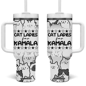 Cat Ladies For Kamala 2024 Tumbler With Handle Cute Cats Harris Madam President TB09 One Size: 40 oz Cute Cats Print Your Wear