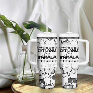 Cat Ladies For Kamala 2024 Tumbler With Handle Cute Cats Harris Madam President TB09 Print Your Wear