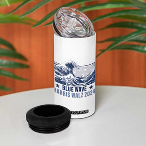 Kamala Blue Wave 2024 4 in 1 Can Cooler Tumbler Cute Cats Wave Harris Walz TB09 Print Your Wear