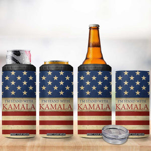 Harris 2024 4 in 1 Can Cooler Tumbler I'm Stand With Kamala Madam President American Flag TB09 Print Your Wear