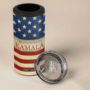 Harris 2024 4 in 1 Can Cooler Tumbler I'm Stand With Kamala Madam President American Flag TB09 Print Your Wear