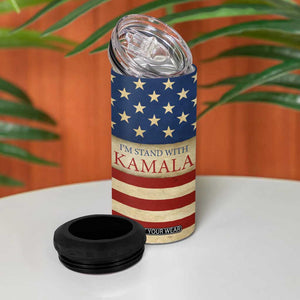 Harris 2024 4 in 1 Can Cooler Tumbler I'm Stand With Kamala Madam President American Flag TB09 Print Your Wear