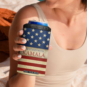 Harris 2024 4 in 1 Can Cooler Tumbler I'm Stand With Kamala Madam President American Flag TB09 Print Your Wear