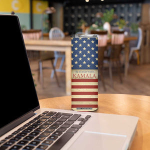 Harris 2024 Skinny Tumbler I'm Stand With Kamala Madam President American Flag TB09 Print Your Wear