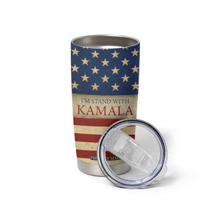 Harris 2024 Tumbler Cup I'm Stand With Kamala Madam President American Flag TB09 Print Your Wear