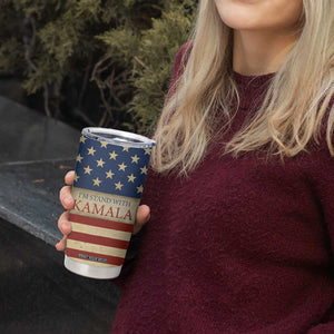 Harris 2024 Tumbler Cup I'm Stand With Kamala Madam President American Flag TB09 Print Your Wear