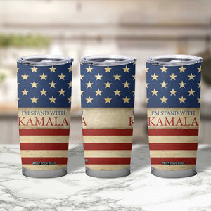 Harris 2024 Tumbler Cup I'm Stand With Kamala Madam President American Flag TB09 Print Your Wear