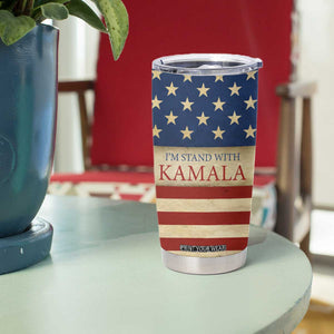 Harris 2024 Tumbler Cup I'm Stand With Kamala Madam President American Flag TB09 Print Your Wear