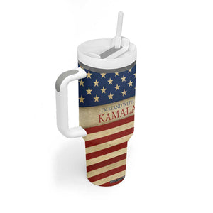 Harris 2024 Tumbler With Handle I'm Stand With Kamala Madam President American Flag TB09 Print Your Wear