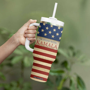 Harris 2024 Tumbler With Handle I'm Stand With Kamala Madam President American Flag TB09 Print Your Wear