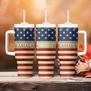 Harris 2024 Tumbler With Handle I'm Stand With Kamala Madam President American Flag TB09 Print Your Wear