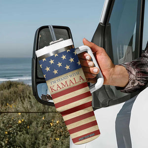 Harris 2024 Tumbler With Handle I'm Stand With Kamala Madam President American Flag TB09 Print Your Wear