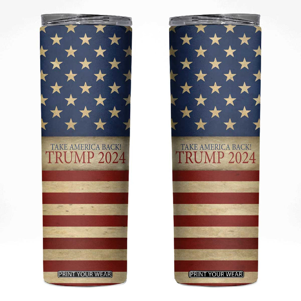 Trump 2024 Skinny Tumbler Take America Back American Flag TB09 American Flag Print Your Wear