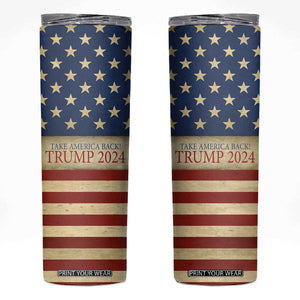 Trump 2024 Skinny Tumbler Take America Back American Flag TB09 American Flag Print Your Wear