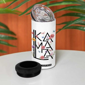 Kamala 2024 4 in 1 Can Cooler Tumbler Madam President Wild Flower Harris Supporter TB09 Print Your Wear