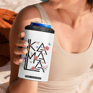 Kamala 2024 4 in 1 Can Cooler Tumbler Madam President Wild Flower Harris Supporter TB09 Print Your Wear