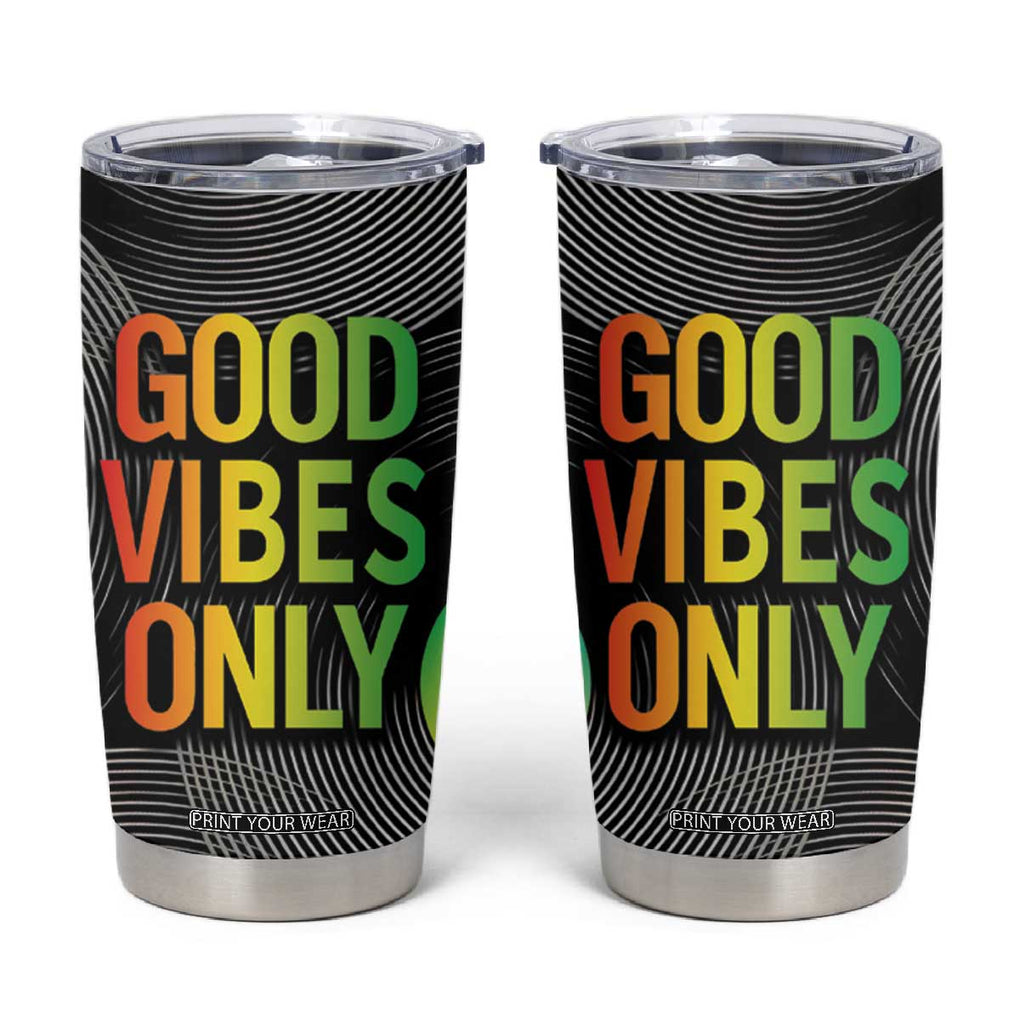 Jamaica Reggae Reggae Tumbler Cup Good Vibe Only TB09 Black Print Your Wear