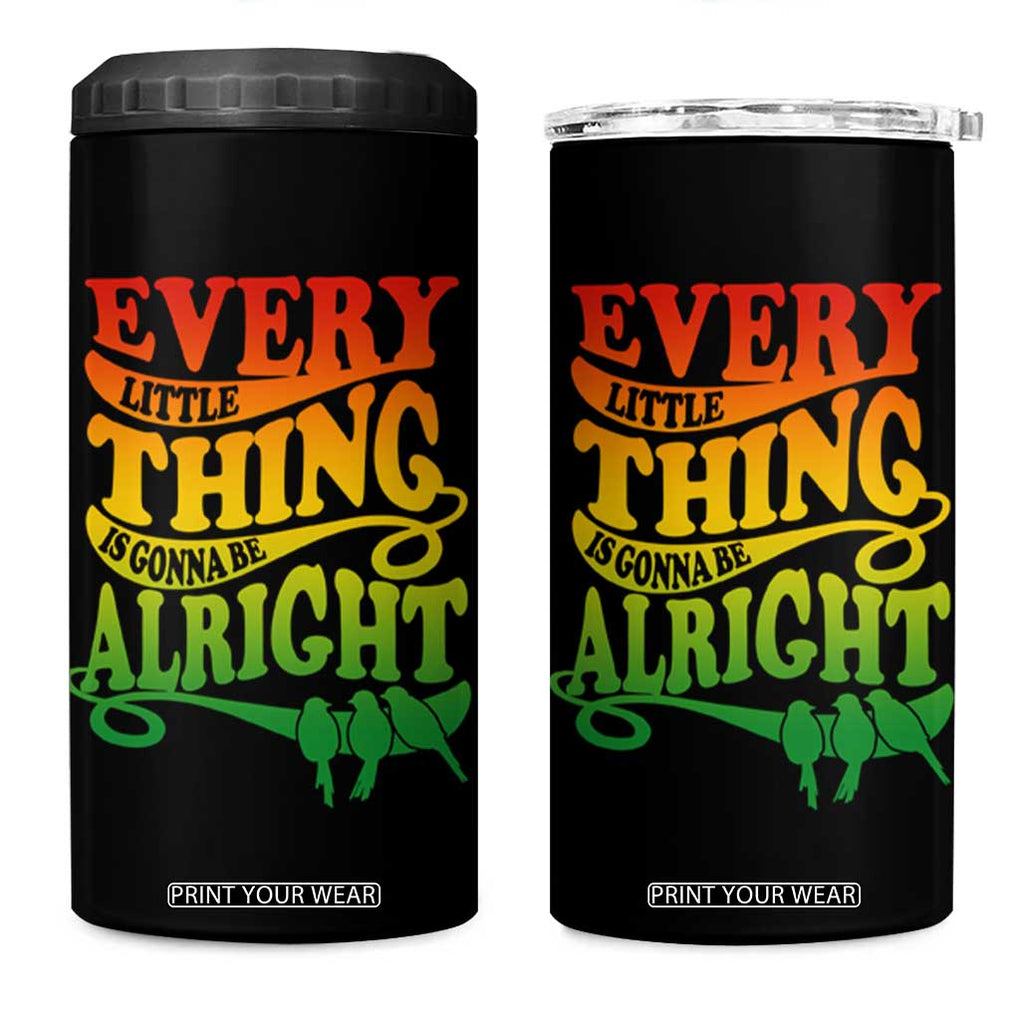 Jamaica Reggae 4 in 1 Can Cooler Tumbler Every Little Thing Gonna Be Alright Good Vibes TB09 One Size: 16 oz Black Print Your Wear