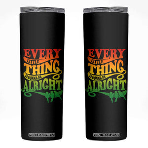 Jamaica Reggae Skinny Tumbler Every Little Thing Gonna Be Alright Good Vibes TB09 Black Print Your Wear