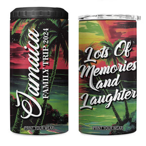 Jamaica Family Trip 2024 Souvenir 4 in 1 Can Cooler Tumbler Jamaican Beach Vacation Lots Of Memories And Laughter TB09 One Size: 16 oz Reggae Print Your Wear