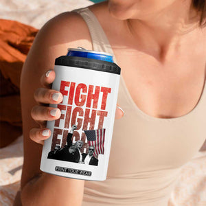 Trump Raise Fist 4 in 1 Can Cooler Tumbler Fight Never Stop Fighting 2024 American Flag TB09 Print Your Wear