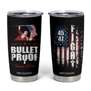 Trump 2024 Bulletproof Tumbler Cup US President 45 47 America Flag TB09 Black Print Your Wear