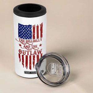 Outlaw Hillbilly 2024 4 in 1 Can Cooler Tumbler Vote For Trump Vance America Flag TB09 Print Your Wear