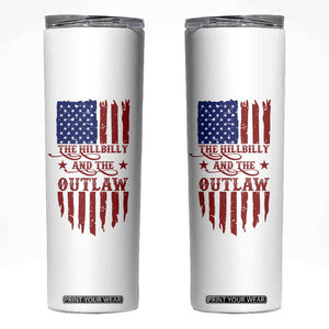 Outlaw Hillbilly 2024 Skinny Tumbler Vote For Trump Vance America Flag TB09 White Print Your Wear