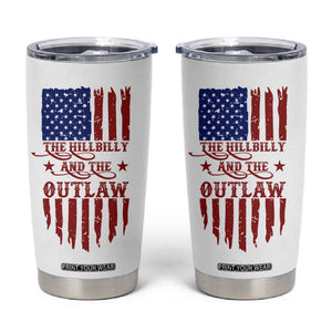 Outlaw Hillbilly 2024 Tumbler Cup Vote For Trump Vance America Flag TB09 White Print Your Wear