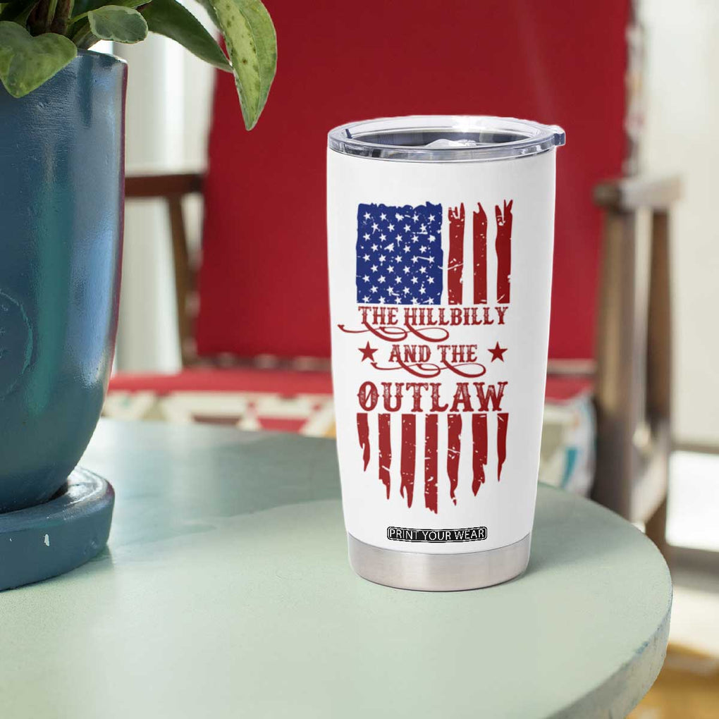 Outlaw Hillbilly 2024 Tumbler Cup Vote For Trump Vance America Flag TB09 Print Your Wear