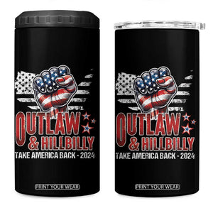 Outlaw Hillbilly 2024 4 in 1 Can Cooler Tumbler Vote For Trump Vance Take America Back TB09 One Size: 16 oz Black Print Your Wear