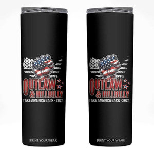 Outlaw Hillbilly 2024 Skinny Tumbler Vote For Trump Vance Take America Back TB09 Black Print Your Wear