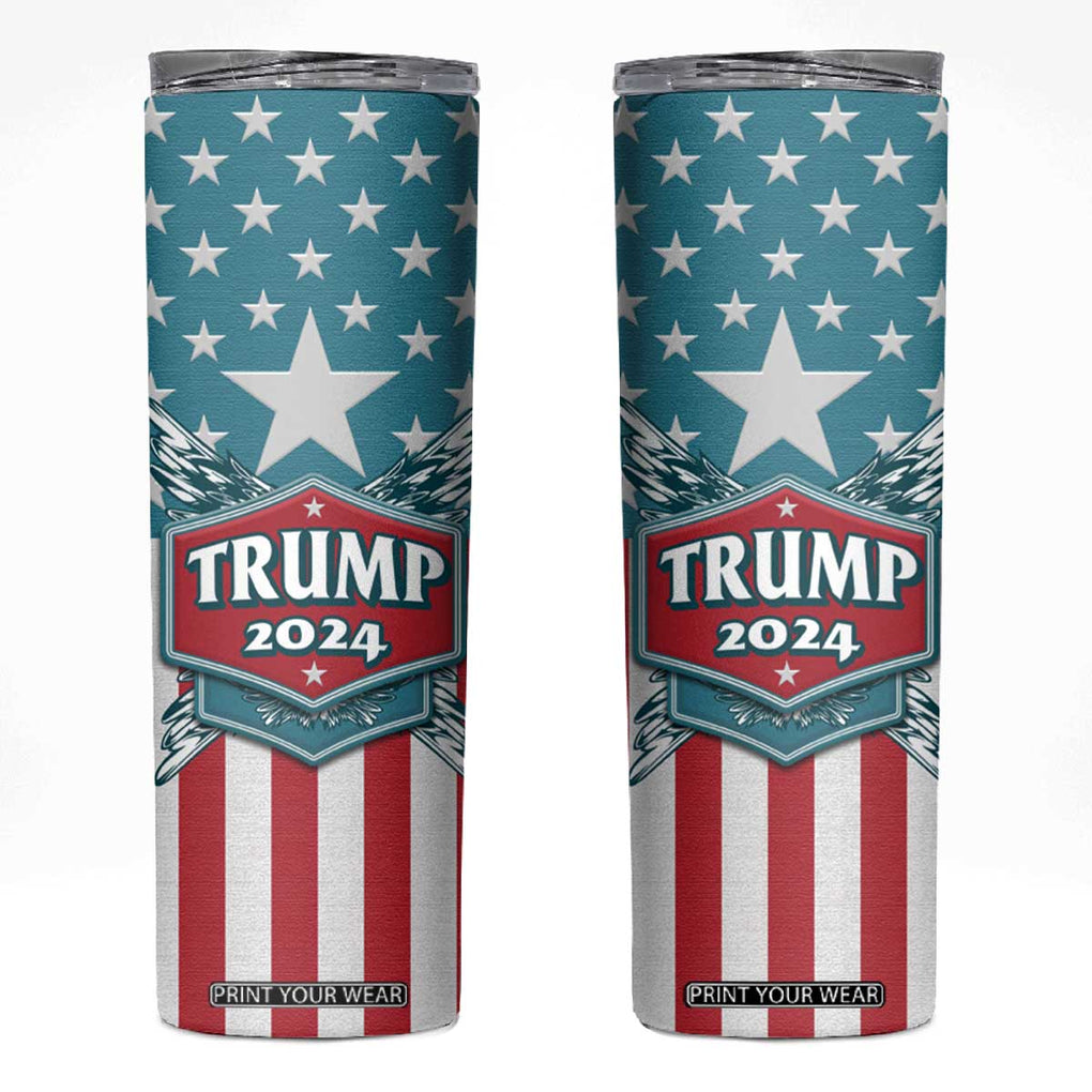 Trump 2024 Skinny Tumbler US President 45 47 America Flag TB09 American Flag Print Your Wear