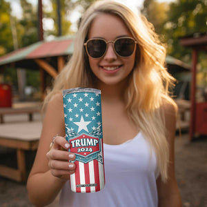 Trump 2024 Skinny Tumbler US President 45 47 America Flag TB09 Print Your Wear